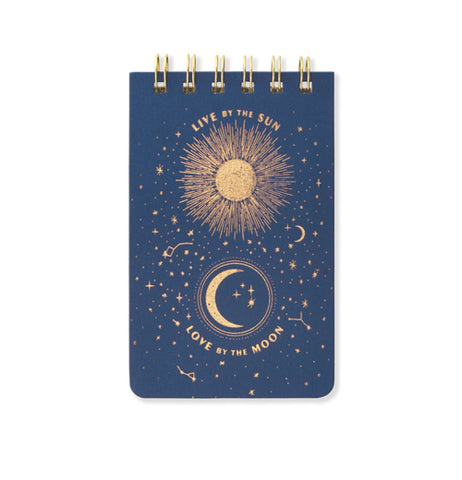 Twin Wire Notepad, Midnight Blue "Live By The Sun"