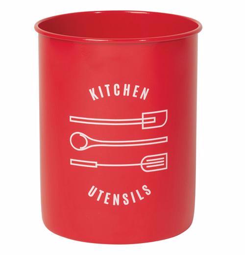 Now Designs Utensil Crock, PowderCoated "Metal" Little Red Hen