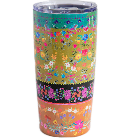 Floral Border Stainless Steel Tumbler