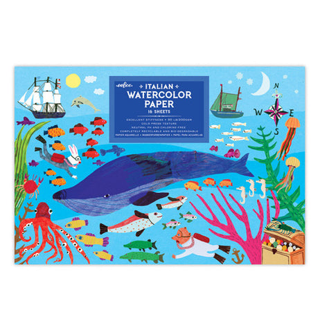 This shows various underwater creatures under the sea such as a whale and jelly fish, octopus, and a turtle.