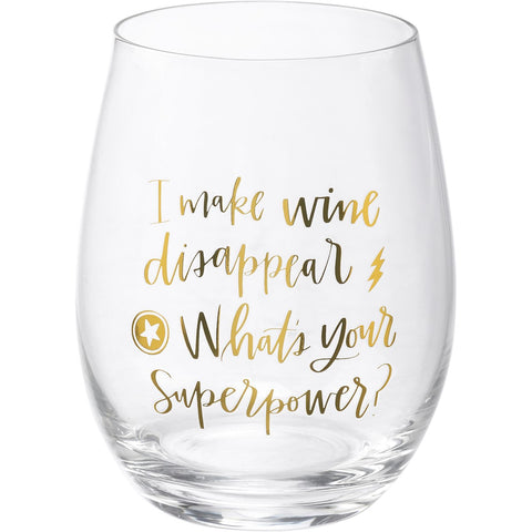 Wine Glass "I made Wine Disappear"