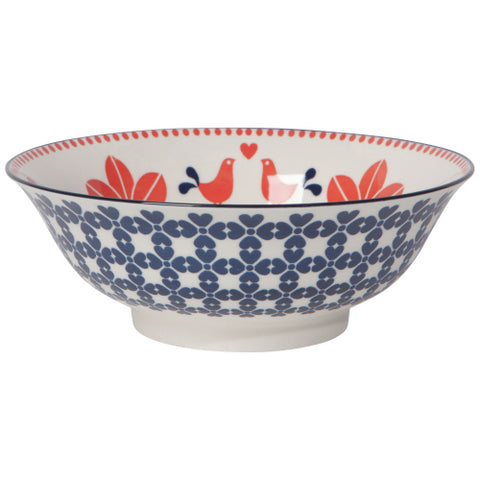 Bowl "Red Navy Bird"