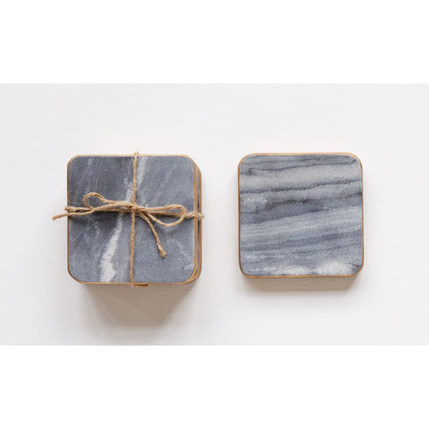 Square Marble Coasters (Set of 4)