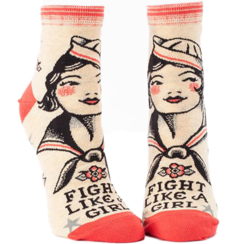 "Fight Like a Girl" Women's Crew Socks