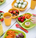 The food on the Baby Plate goes well with bowls, cups, containers, and utensils that also fills food. 