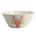 White bowl with a red lobster.