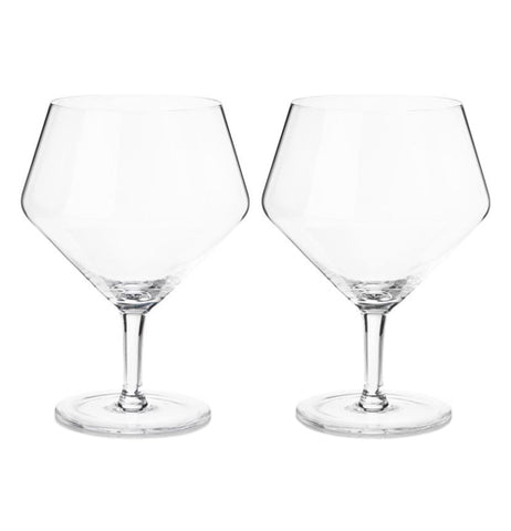 "Raye Angled Crystal" Gin & Tonic Glasses (Set of 2)