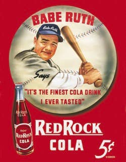 Babe Ruth/Red Rock Kola Tin Sign