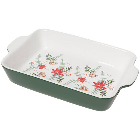 Poinsettia Christmas Baking Dish