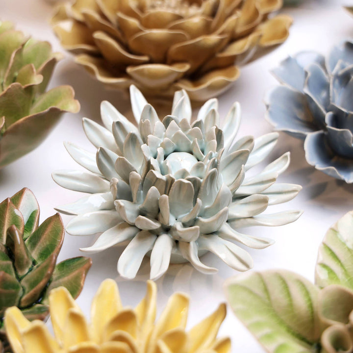 Hand Made Ceramic Wall Flower: Caramel