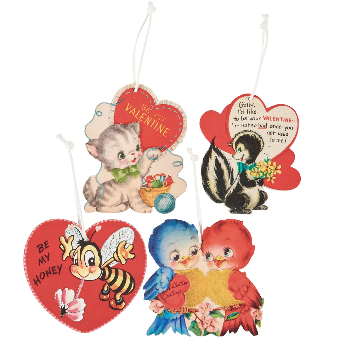 Vintage Valentine Ornament Set