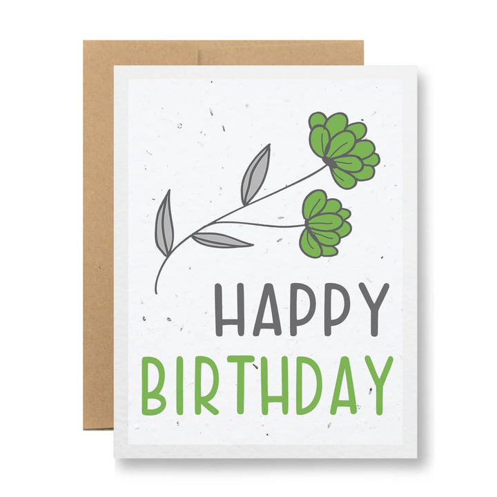 Seed Paper Greeting Card - Happy Birthday: Purple