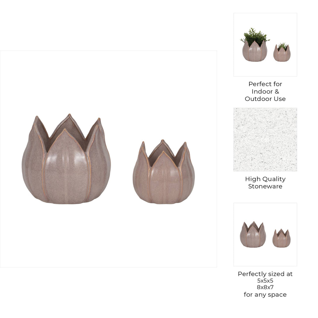 Ceramic Sculpted Petal Planter