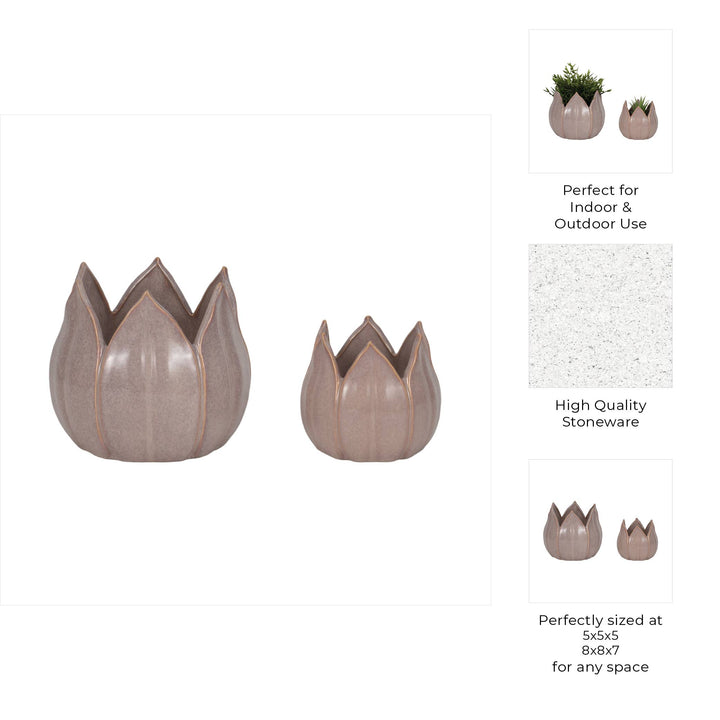 Ceramic Sculpted Petal Planter