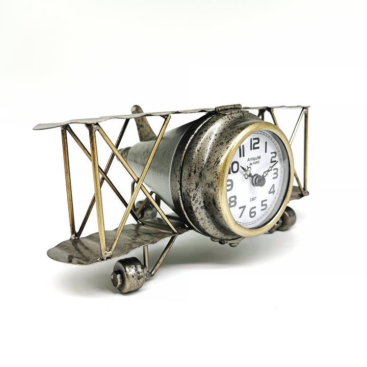 Metal Airplane Table Clock