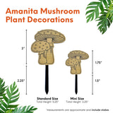 Amanita Mushroom Decorative Houseplant Accessory Stake: Small (5.25 inches tall)