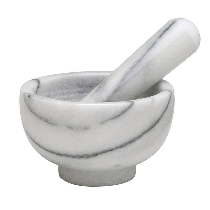 HIC Kitchen Marble Mortar And Pestle, 4in