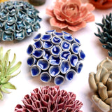 Ceramic Flower & Faux Succulent Collection 12: Medium Light Blue