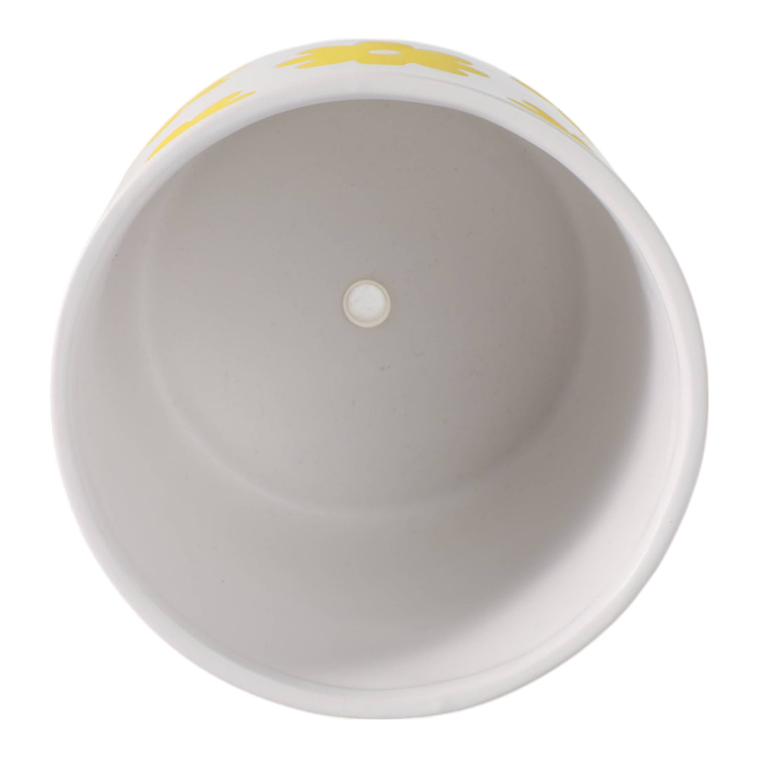 Ceramic Raised Flower Power Planter - White, 6 in.