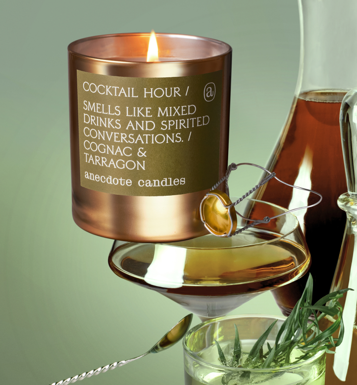 Cocktail Hour (Cognac &amp; Tarragon) Gold Tumbler Candle