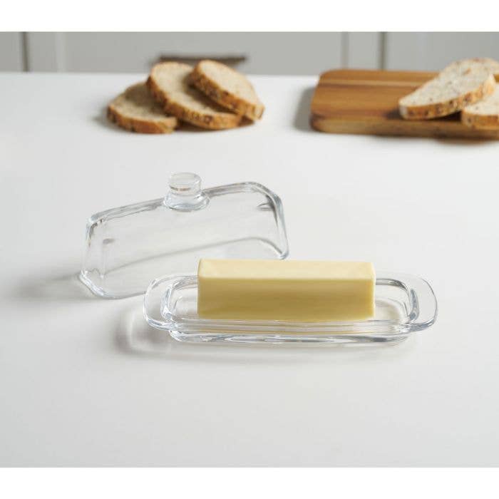 HIC Kitchen Glass Butter Dish With Lid