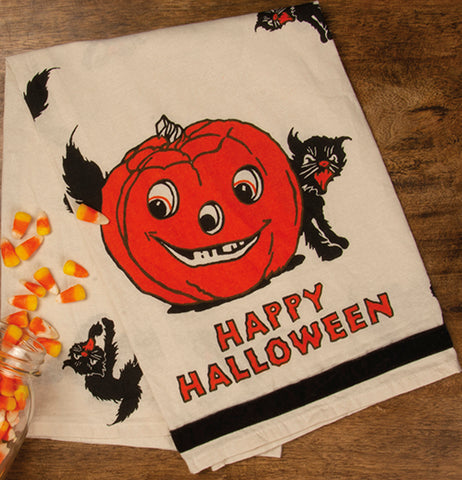 Halloween Dish Towel "Happy Halloween"