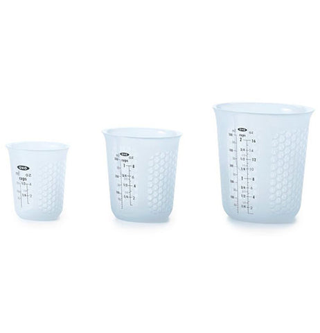 Set of 3 Squeeze And Pour Silicone Measuring Cups