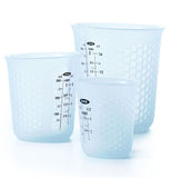 Set of 3 Squeeze And Pour Silicone Measuring Cups