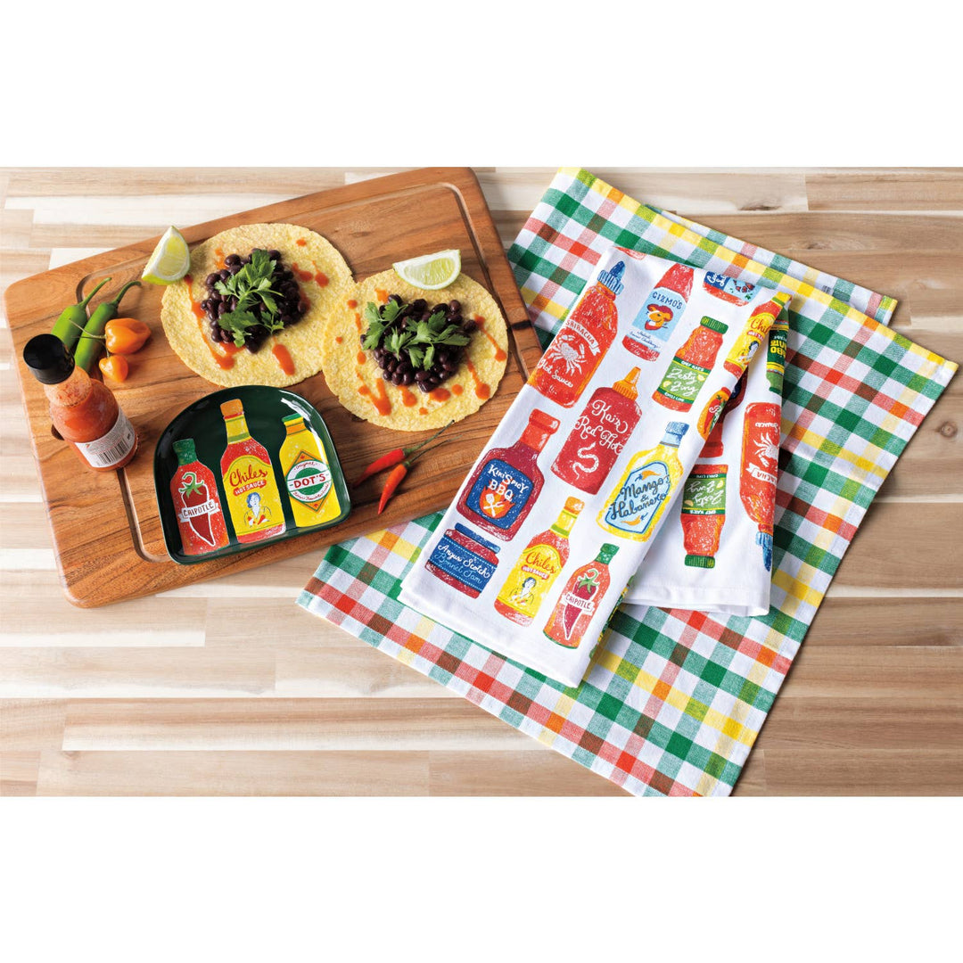 Hot Sauce Graphics Dishtowels Set of 2