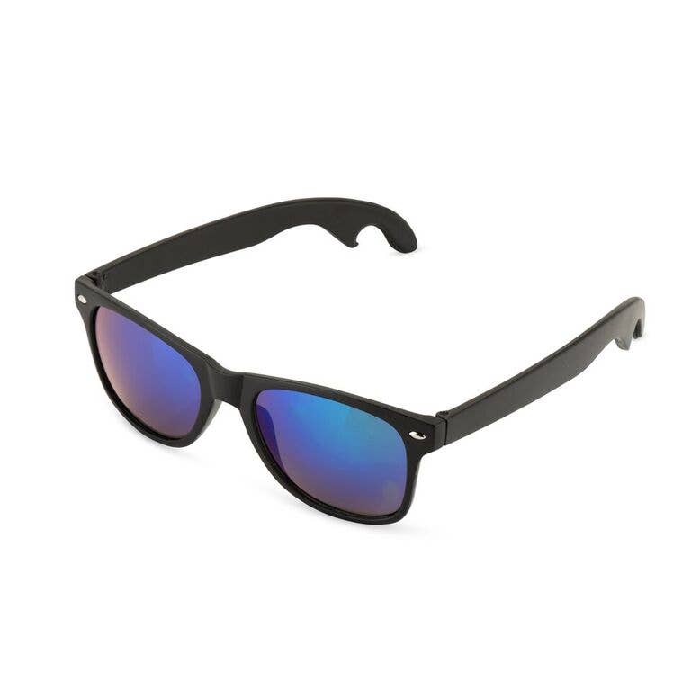 Bottle Opener Sunglasses - Matte Black w/ Olivine Lenses