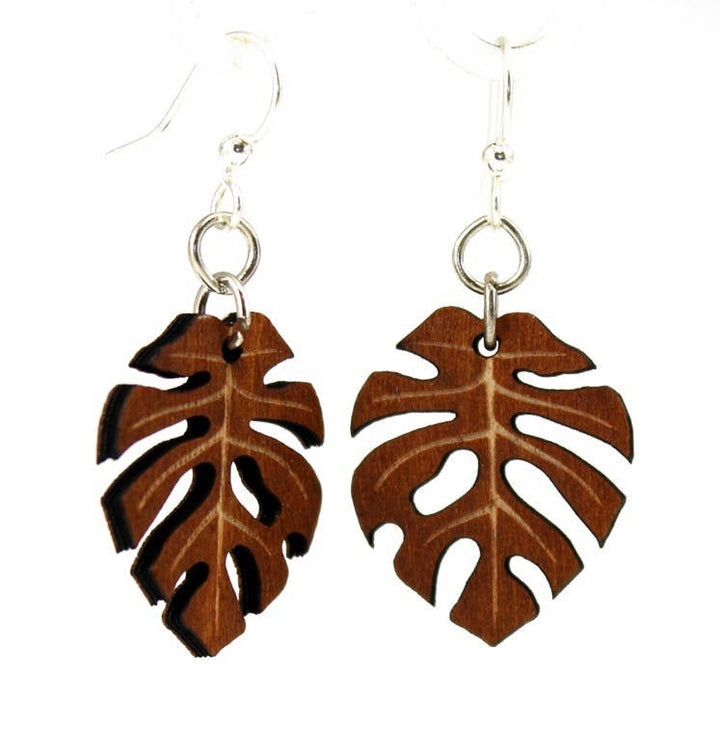 Split Leaf Philodendron Leaf Blossoms Earrings