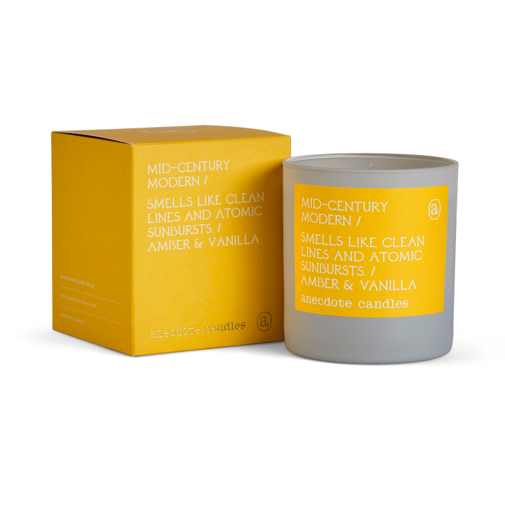 Mid-century Modern (Amber &amp; Vanilla) Candle: 7.8 oz Glass Jar