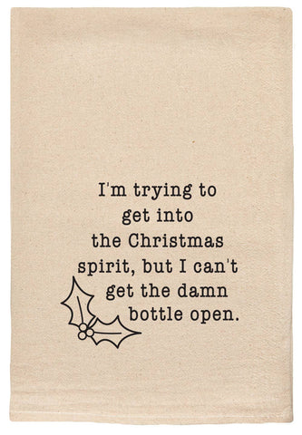 Christmas Decor Spirit snarky, & comical Kitchen Tea Towel