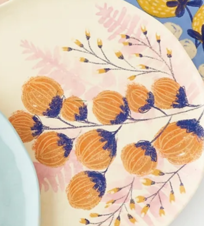 Berries &amp; Florals 11" Melamine Plate