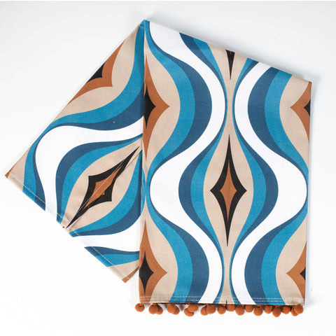 Diamond Waves Mid Century Modern Tea Towel – Little Red Hen
