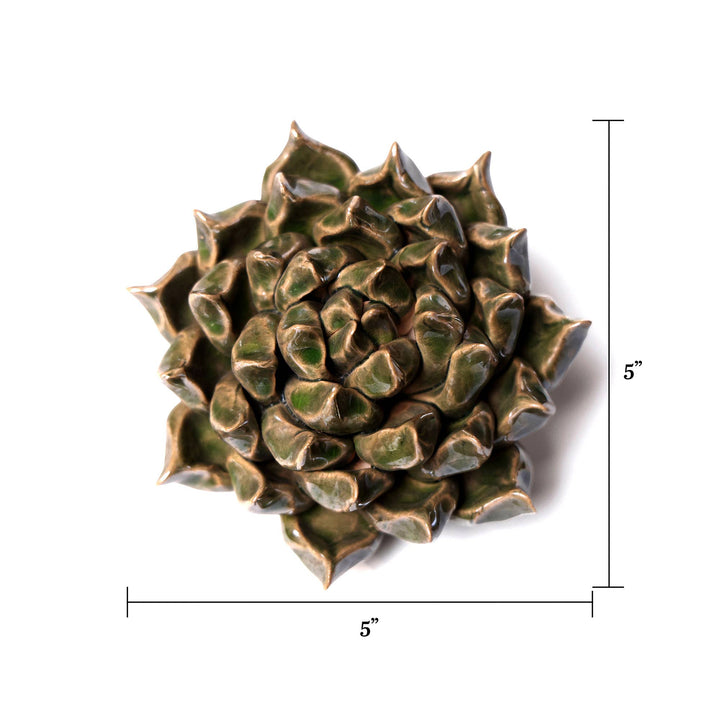 Ceramic Faux Flowers Succulents For Tabletop Or Wall Hangin: Peony Orange