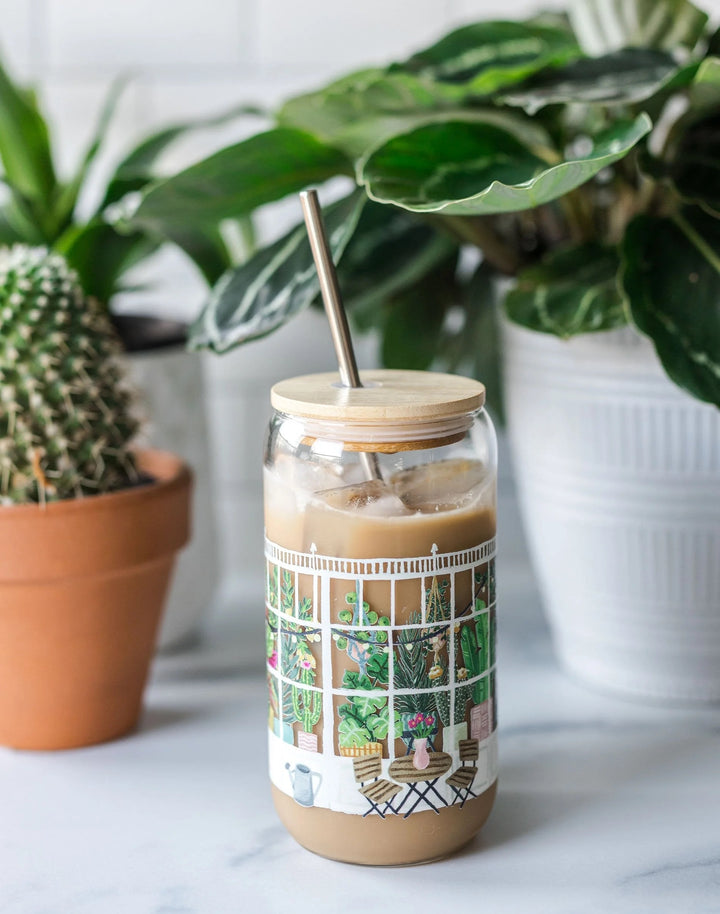 Greenhouse Glass Can Water Bottle
