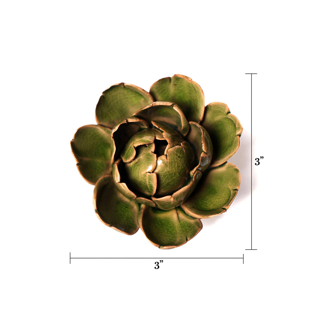 Ceramic Flower &amp; Faux Succulent Collection 12: Medium Teal