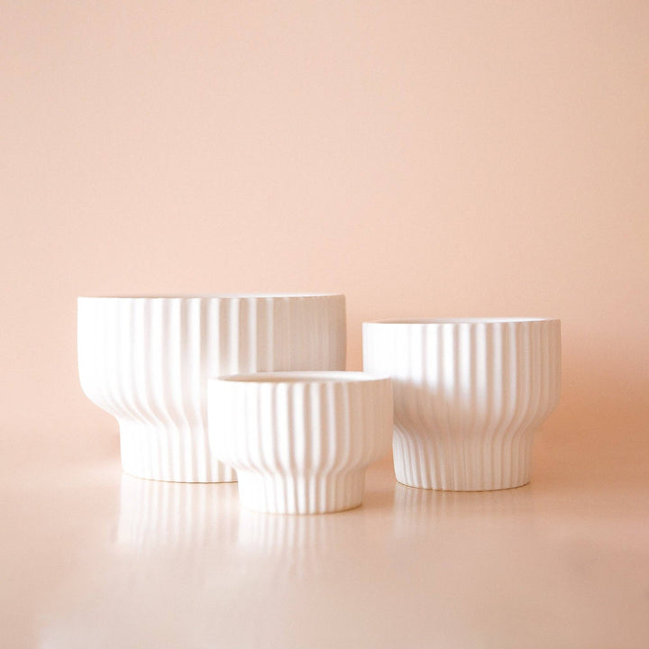 Presley Pedestal Planter - White 4.5 inch