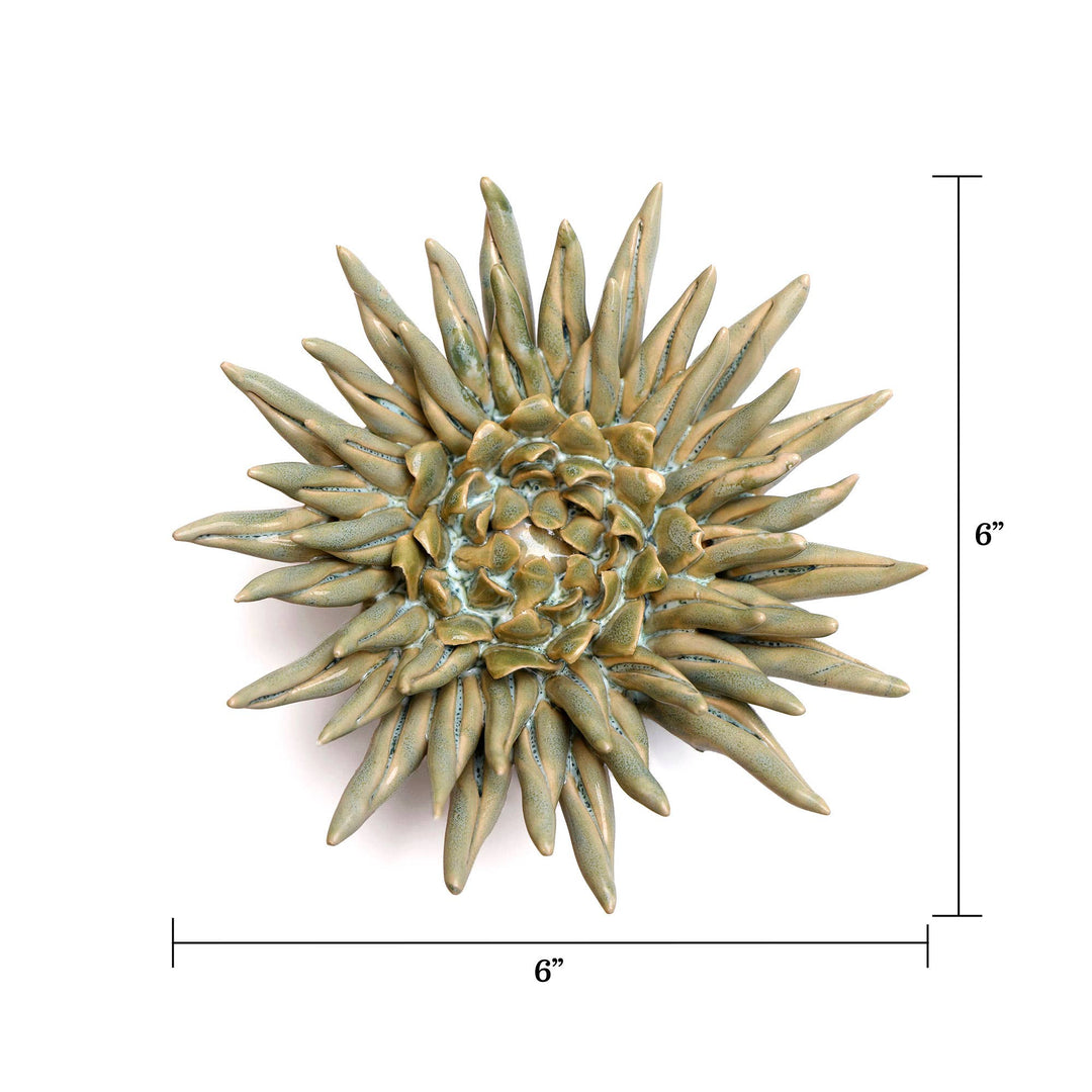 Ceramic Faux Flowers Succulents For Tabletop Or Wall Hangin: Peony Orange