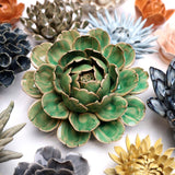 Ceramic Faux Flowers Succulents For Tabletop Or Wall Hangin: Peony Orange