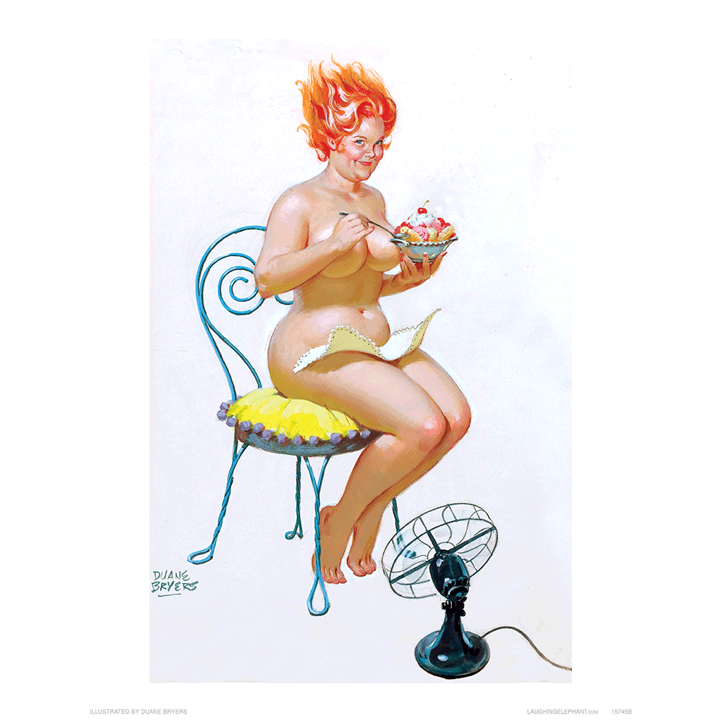 Hilda with Ice Cream - Pin Up Girls Print