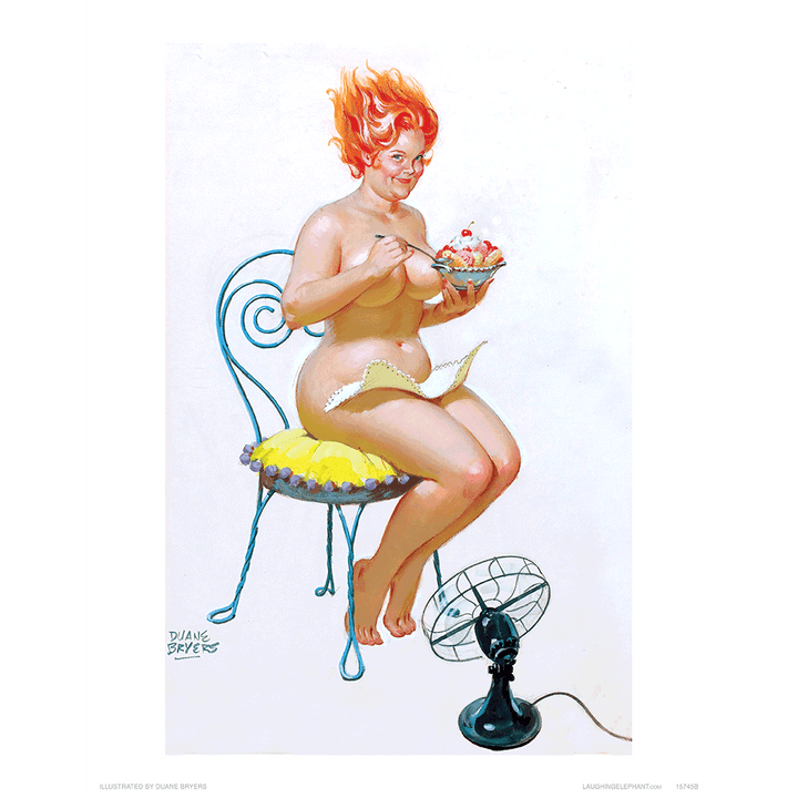 Hilda with Ice Cream - Pin Up Girls Print