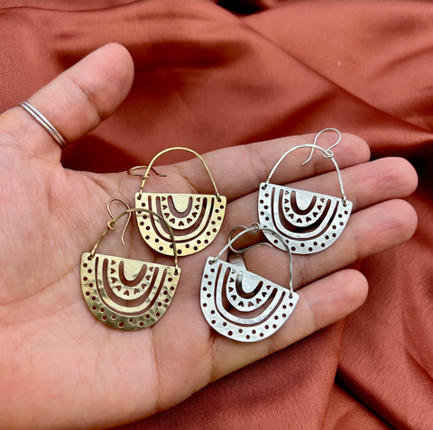 Handmade Ally Earrings: Silver Finish