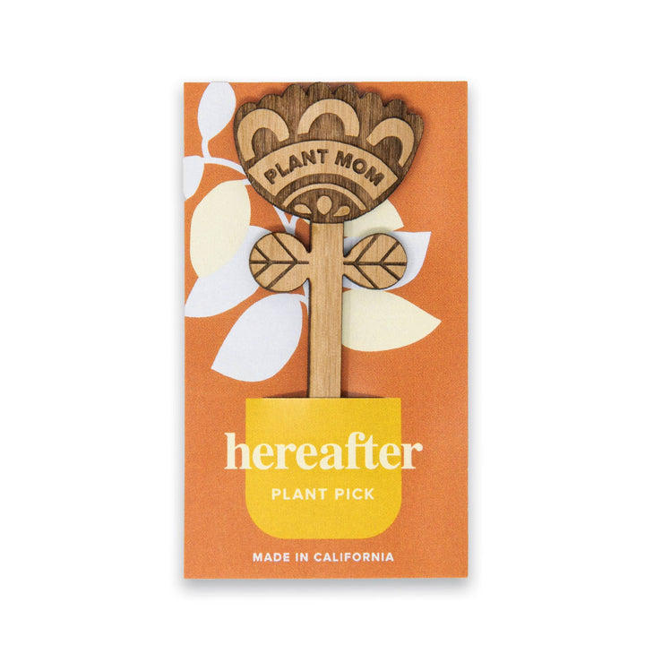 Plant Mom Wood Floral Plant Pick