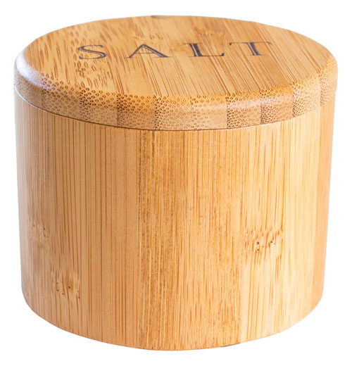 Salt Box with Engraved Magnetic Swivel Lid