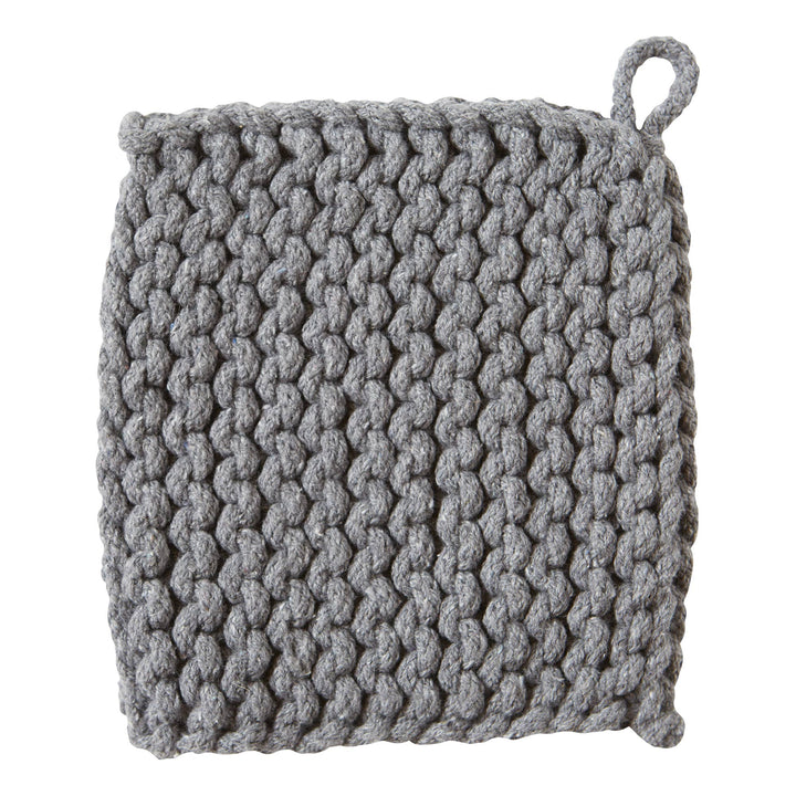 Crochet Trivet Potholder Gray Cotton Everyday
