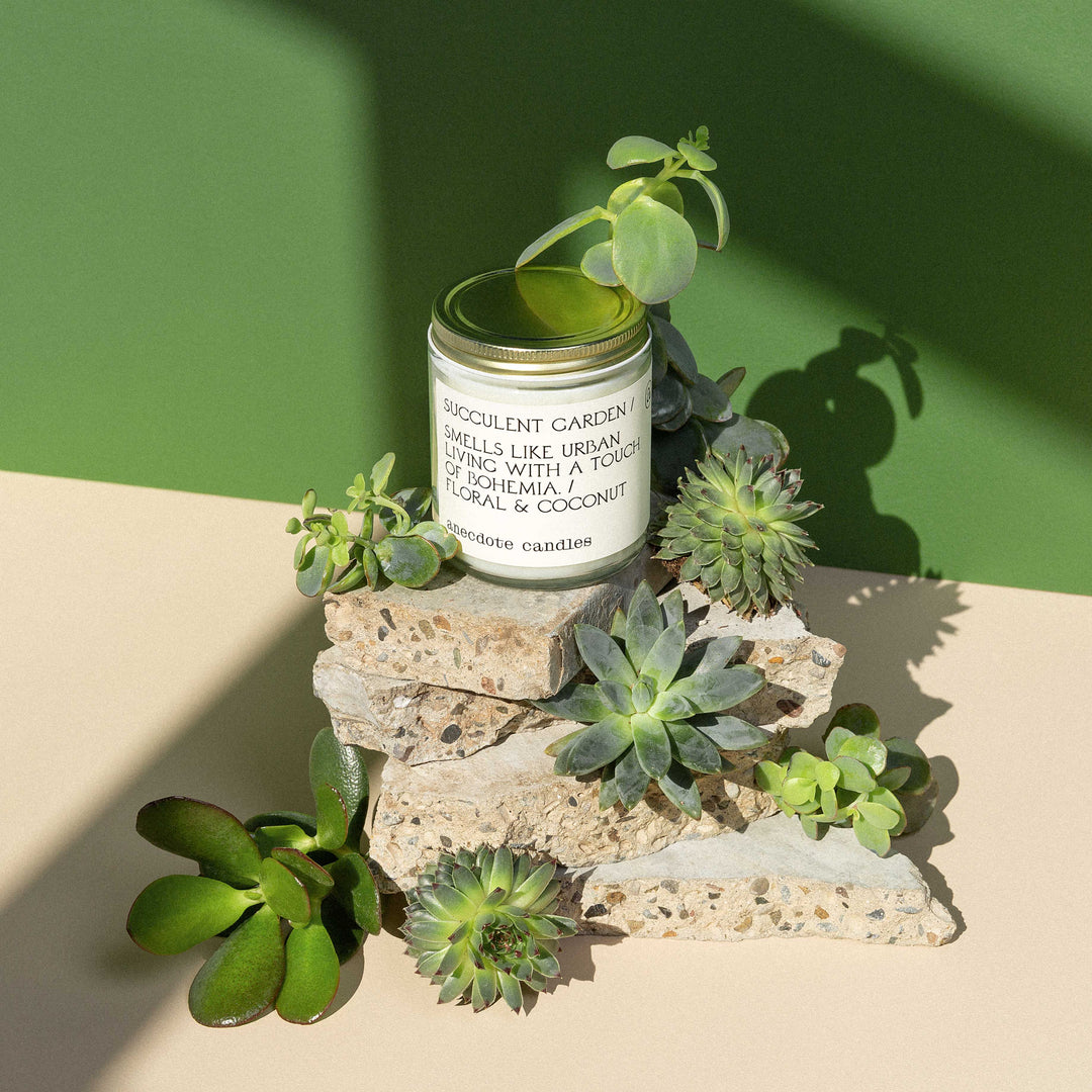 Succulent Garden (Floral &amp; Coconut) Candle: 7.8 oz Glass Jar