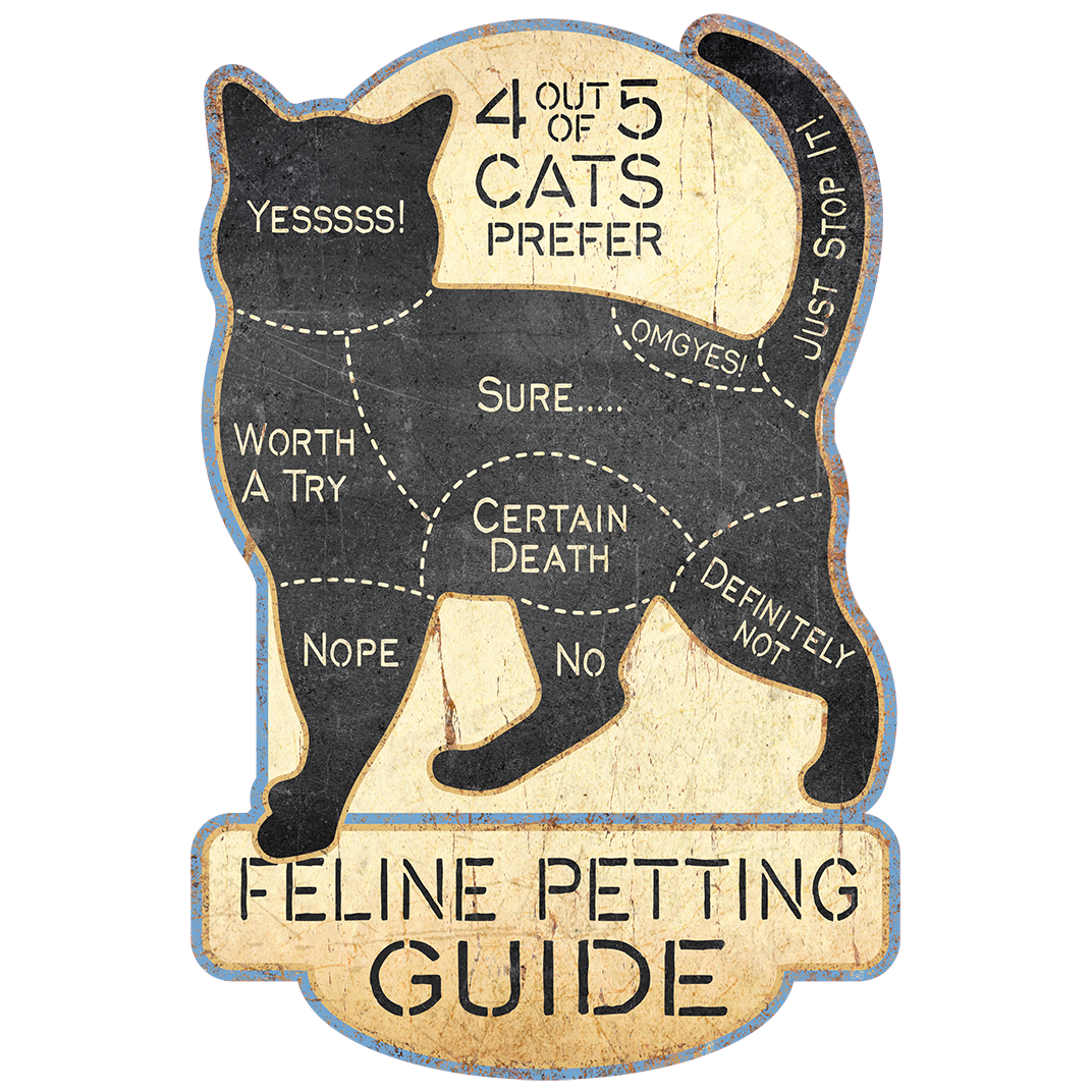 Cat Petting Aluminum Sign