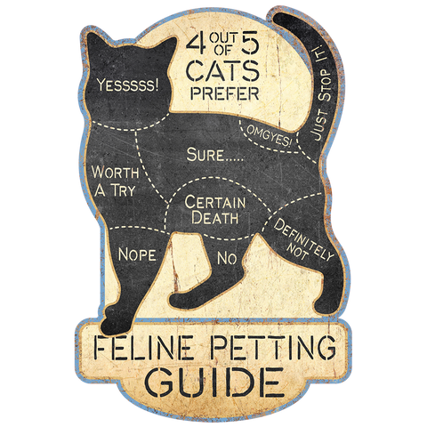 Cat Petting Aluminum Sign